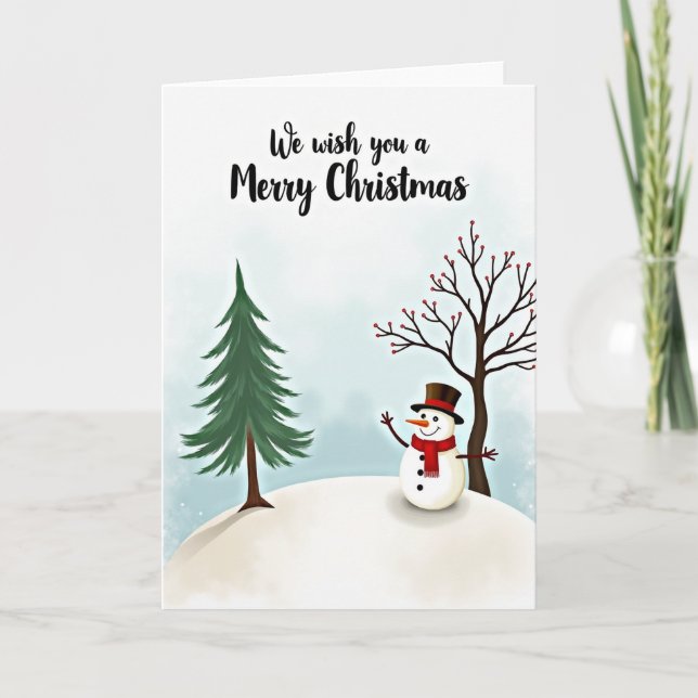 Merry Christmas Snowman Card (Front)