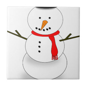 Merry Christmas Snowman Ceramic Tile