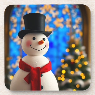 Merry Christmas Snowman Coaster