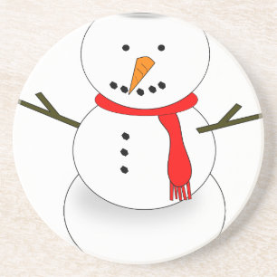 Merry Christmas Snowman Coaster
