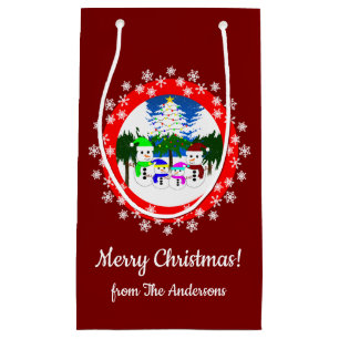 Merry Christmas! Snowman Family Gift Bag
