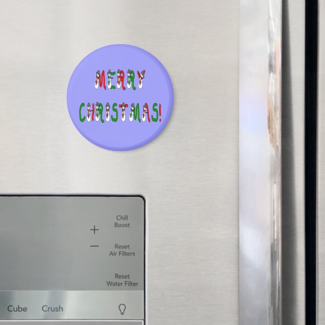 Merry Christmas Snowman Font Magnet (In Situ (Fridge))