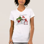 Merry Christmas Snowman Gnome Shirt<br><div class="desc">White Snowman and Gnome Christmas Shirt for Women and Girls</div>