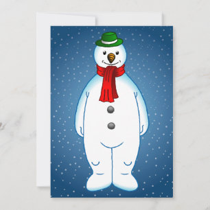 Merry Christmas Snowman Holiday Card