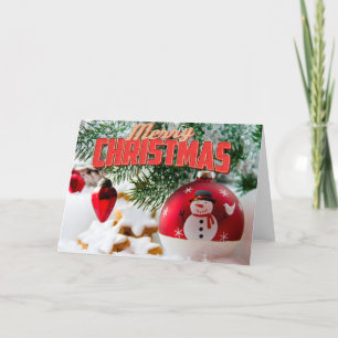 Merry Christmas Snowman Holiday Card