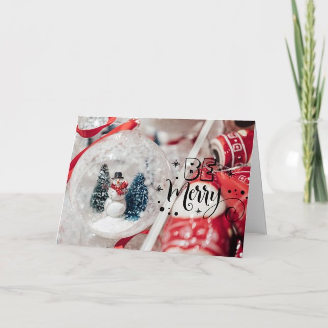 Merry Christmas Snowman Holiday Card (Front)