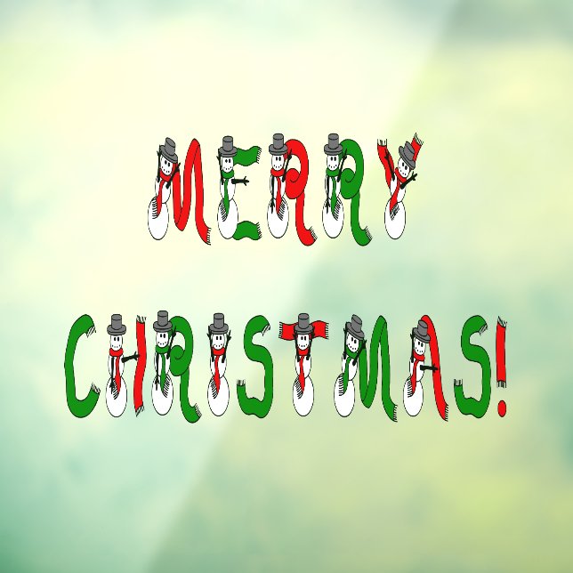 Merry Christmas Snowman Home or Store 11x8 Vinyl (Sheet 3)