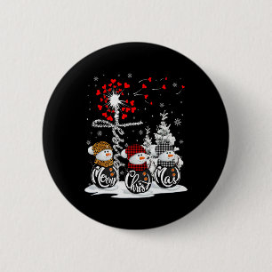 Merry Christmas Snowman Leopard Buffalo Red Plaid 6 Cm Round Badge
