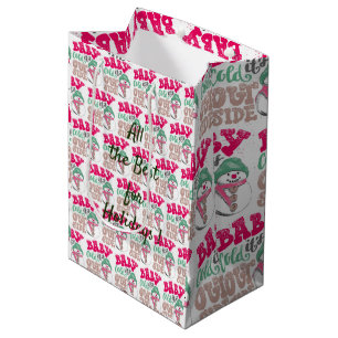 Merry Christmas Snowman Medium Gift Bag