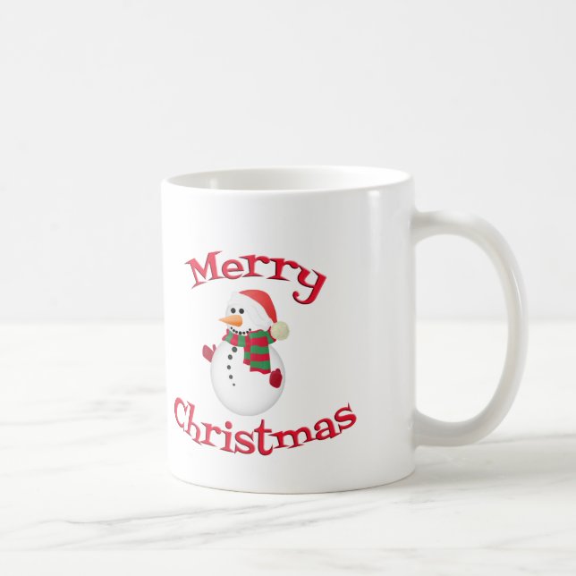 Merry Christmas Snowman Mugs Cups (Right)