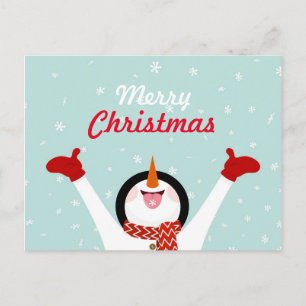 Merry Christmas Snowman Postcard