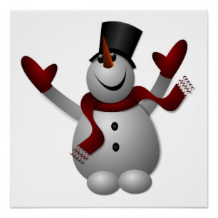 "MERRY CHRISTMAS" SNOWMAN POSTER