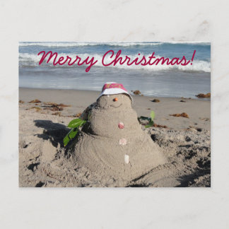 Merry Christmas! snowman / sandman Holiday Postcard