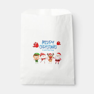 Merry Christmas Snowman Santa Claus Rudolph Elf Favour Bag