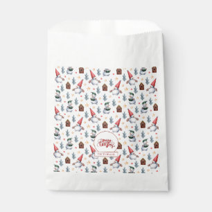 Merry Christmas Snowman Snowflakes Monogram Favour Bag