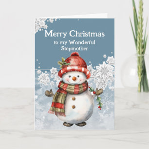 Merry Christmas Snowman Stepmother Card