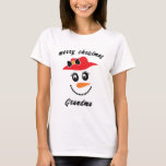 Merry Christmas Snowman T-Shirt<br><div class="desc">Merry Christmas Snowman T-shirt for Grandma with hat and eyelashes.</div>