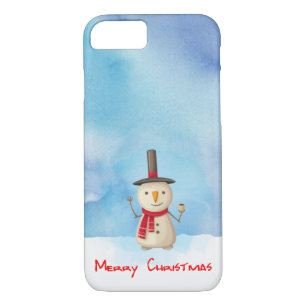 Merry Christmas Snowman Waving And Smiling iPhone 8/7 Case