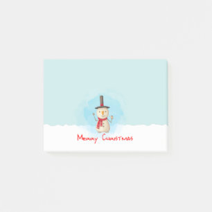 Merry Christmas Snowman Waving And Smiling Post-it Notes