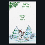 Merry Christmas! Snowman with Cat and Puppy Flyer<br><div class="desc">Merry Christmas! Snowman with Cat and Puppy - little Dog ~~~ coloured pencil drawing by Krisi ArtKSZP ~~~ Store Category >>> Merry Christmas for Kids >>> Snowman with Cat and Puppy</div>