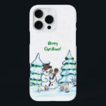 Merry Christmas! Snowman with Cat and Puppy iPhone 16 Pro Max Case<br><div class="desc">Merry Christmas! Snowman with Cat and Puppy - little Dog ~~~ colored pencil drawing by Krisi ArtKSZP ~~~ Store Category >>> Merry Christmas for Kids >>> Snowman with Cat and Puppy</div>