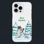 Merry Christmas! Snowman with Cat and Puppy iPhone 16 Pro Max Case<br><div class="desc">Merry Christmas! Snowman with Cat and Puppy - little Dog ~~~ colored pencil drawing by Krisi ArtKSZP ~~~ Store Category >>> Merry Christmas for Kids >>> Snowman with Cat and Puppy</div>