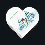 Merry Christmas! Snowman with Cat and Puppy Notebook<br><div class="desc">Merry Christmas! Snowman with Cat and Puppy - little Dog ~~~ coloured pencil drawing by Krisi ArtKSZP ~~~ Store Category >>> Merry Christmas for Kids >>> Snowman with Cat and Puppy</div>