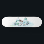 Merry Christmas! Snowman with Cat and Puppy Skateboard<br><div class="desc">Merry Christmas! Snowman with Cat and Puppy - little Dog ~~~ coloured pencil drawing by Krisi ArtKSZP ~~~ Store Category >>> Merry Christmas for Kids >>> Snowman with Cat and Puppy</div>