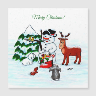 Merry Christmas! Snowman with Friends