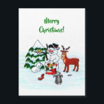 Merry Christmas! Snowman with Friends<br><div class="desc">Merry Christmas! Snowman with Friends - Baby Polar Bear,  Birds,  Moose,  Rabbit,    ~~~ coloured pencil drawing by Krisi ArtKSZP ~~~ Store Category >>> Merry Christmas for Kids >>> Snowman with Friends</div>
