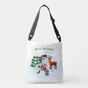 Merry Christmas! Snowman with Friends Crossbody Bag