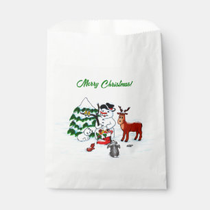 Merry Christmas! Snowman with Friends Favour Bag