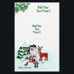 Merry Christmas! Snowman with Friends Flyer<br><div class="desc">Merry Christmas! Snowman with Friends - Baby Polar Bear,  Birds,  Moose,  Rabbit,    ~~~ coloured pencil drawing by Krisi ArtKSZP ~~~ Store Category >>> Merry Christmas for Kids >>> Snowman with Friends</div>
