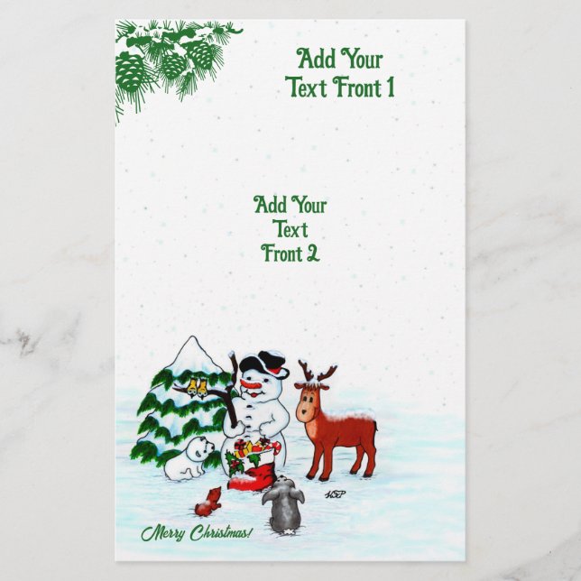 Merry Christmas! Snowman with Friends Flyer (Front)