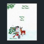 Merry Christmas! Snowman with Friends Flyer<br><div class="desc">Merry Christmas! Snowman with Friends - Baby Polar Bear,  Birds,  Moose,  Rabbit,    ~~~ coloured pencil drawing by Krisi ArtKSZP ~~~ Store Category >>> Merry Christmas for Kids >>> Snowman with Friends</div>