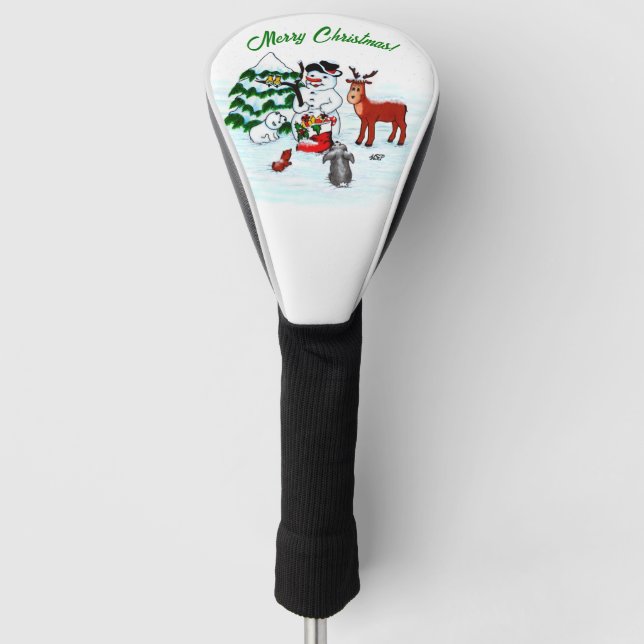 Merry Christmas! Snowman with Friends Golf Head Cover (Front)