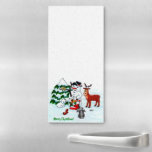 Merry Christmas! Snowman with Friends Magnetic Notepad<br><div class="desc">Merry Christmas! Snowman with Friends - Baby Polar Bear,  Birds,  Moose,  Rabbit,    ~~~ coloured pencil drawing by Krisi ArtKSZP ~~~ Store Category >>> Merry Christmas for Kids >>> Snowman with Friends</div>