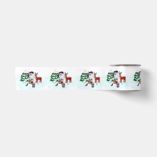 Merry Christmas! Snowman with Friends Satin Ribbon