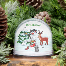 Merry Christmas! Snowman with Friends