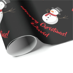 Merry Christmas Snowman wrapping paper