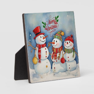 Merry Christmas, Snowmen Celebration Plaque