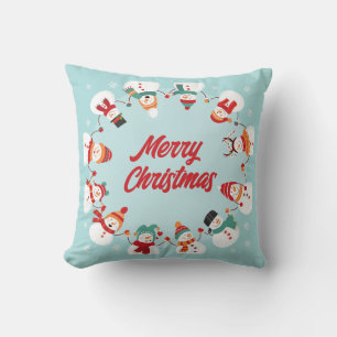 Merry Christmas Snowmen  Cushion