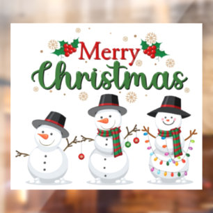 Merry Christmas Snowmen with Christmas Lights 