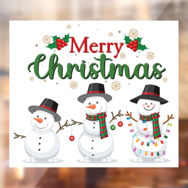 Merry Christmas Snowmen with Christmas Lights  (Sheet 2)