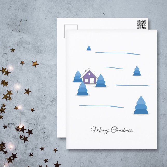 Merry Christmas & Snowy Landscape Postcard (Merry Christmas & Snowy Landscape Postcard)