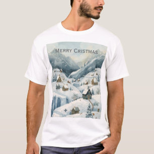 Merry Christmas Snowy Landscape T-Shirt
