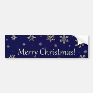 Merry Christmas Snowy Night Bumper Sticker