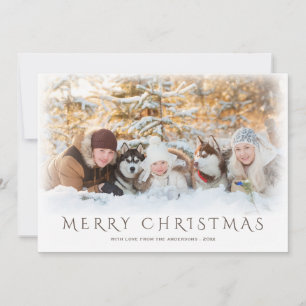 Merry Christmas Snowy Photo Greeting Holiday Card