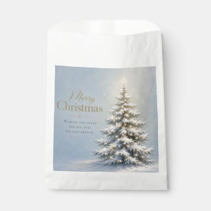 Merry Christmas Snowy Pine Tree Favour Bag