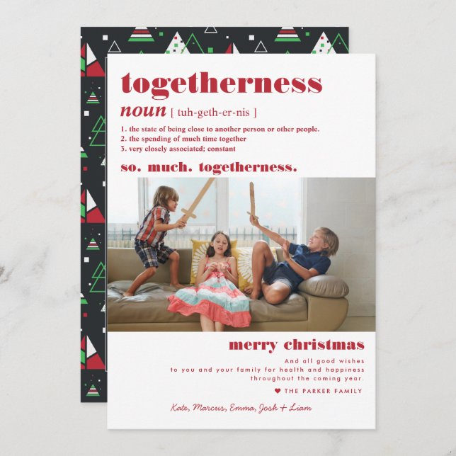 Merry Christmas | So Much Togetherness Definition  Holiday Card (Front/Back)